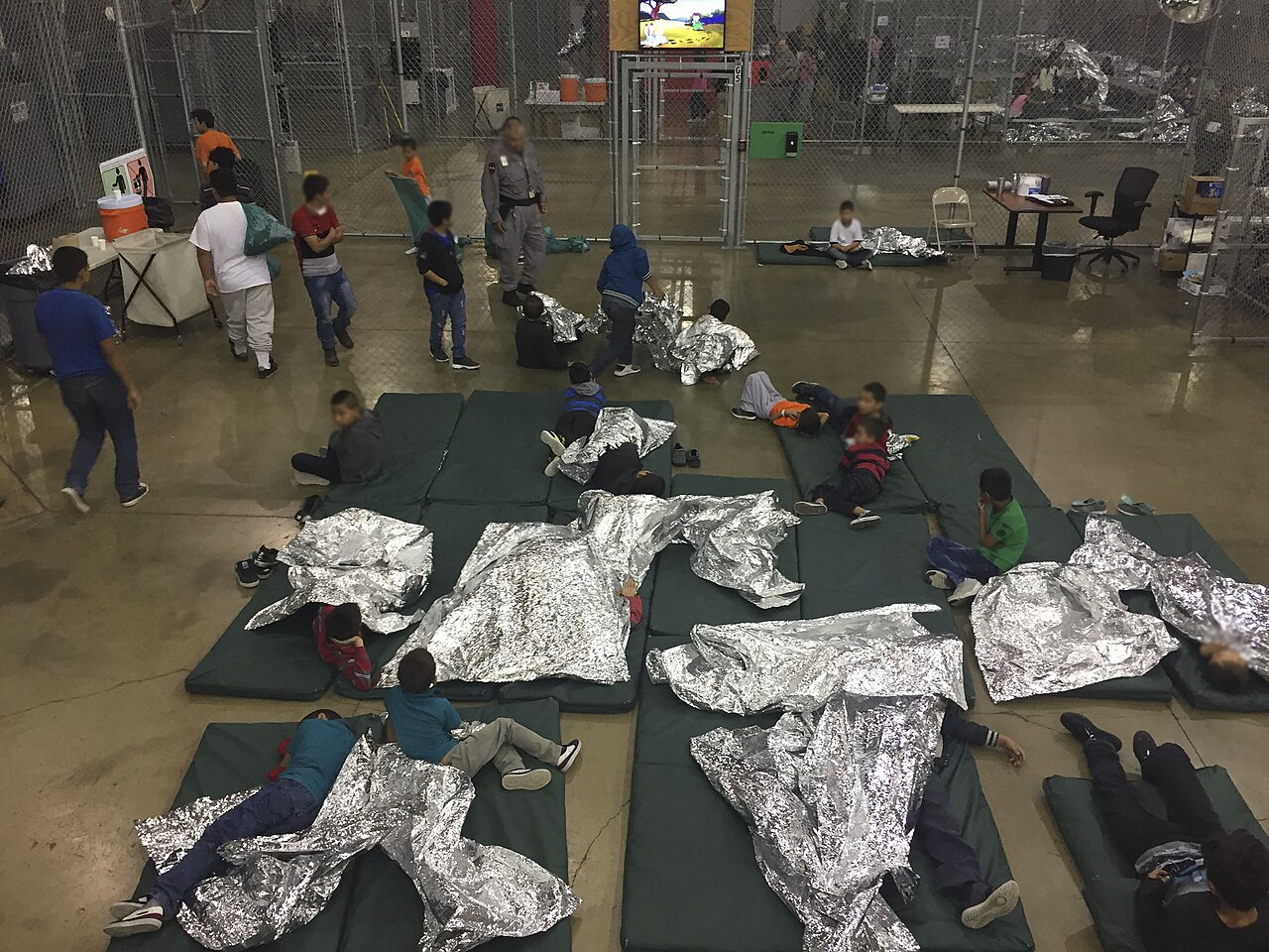 Detention processing area used to explain credible fear interview preparation while in ICE or DHS custody