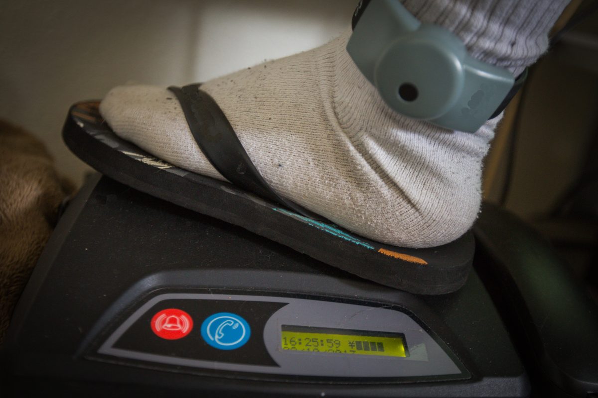 Electronic ankle monitor used in ICE ankle monitor rules supervision programs
